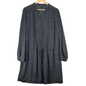 Hilary Radley Black & White Dot Drawstring Dress or Tunic sz XL